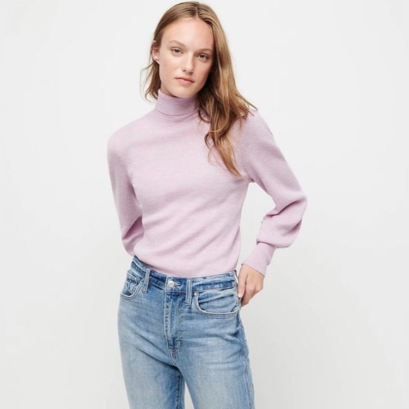 J. Crew Sweaters - J.Crew Pink Puff Balloon Sleeve Turtleneck Sweater